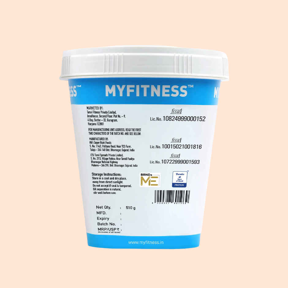 MyFitness 30g High Protein Dark Chocolate Creamy Peanut Butter Spread with Added Whey