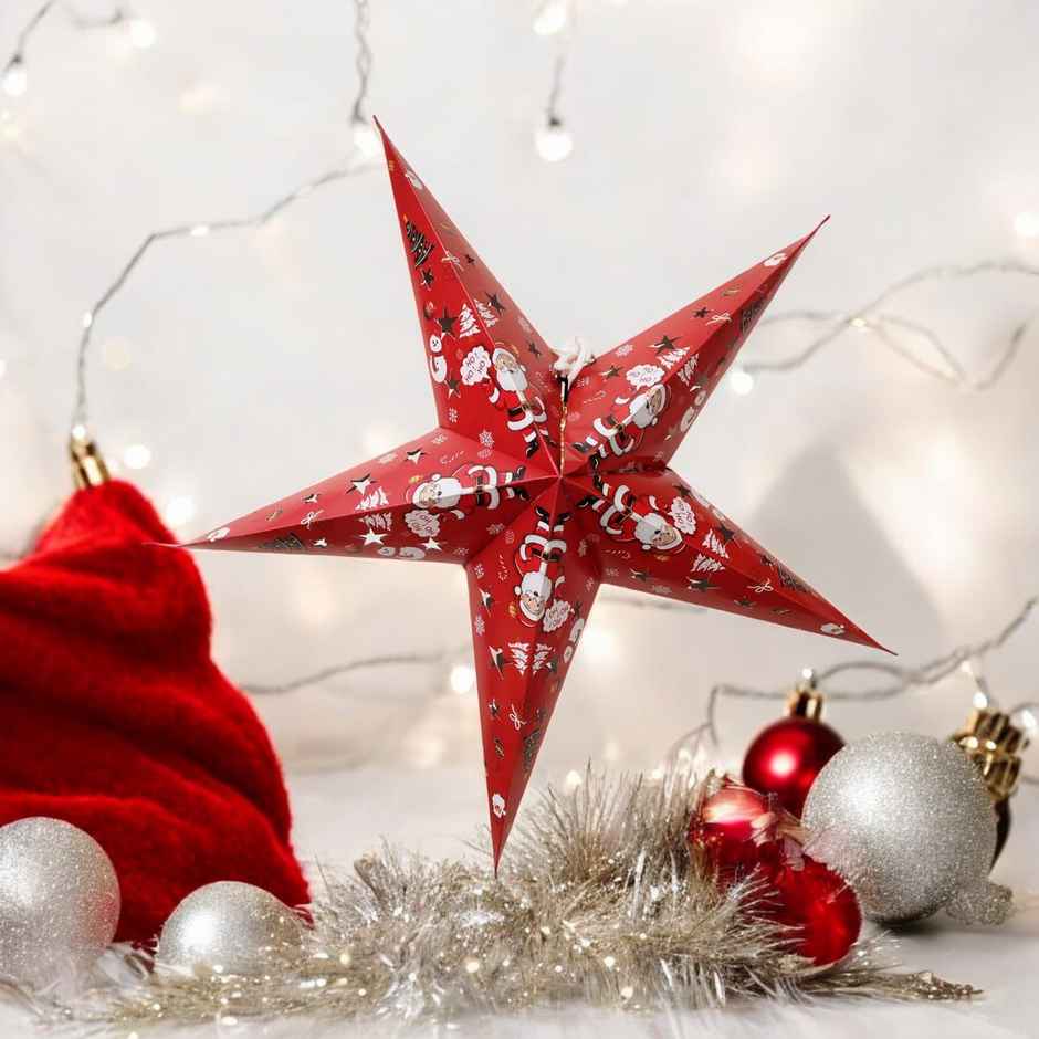 Oye Happy Christmas Star Lantern | Red 60 cm