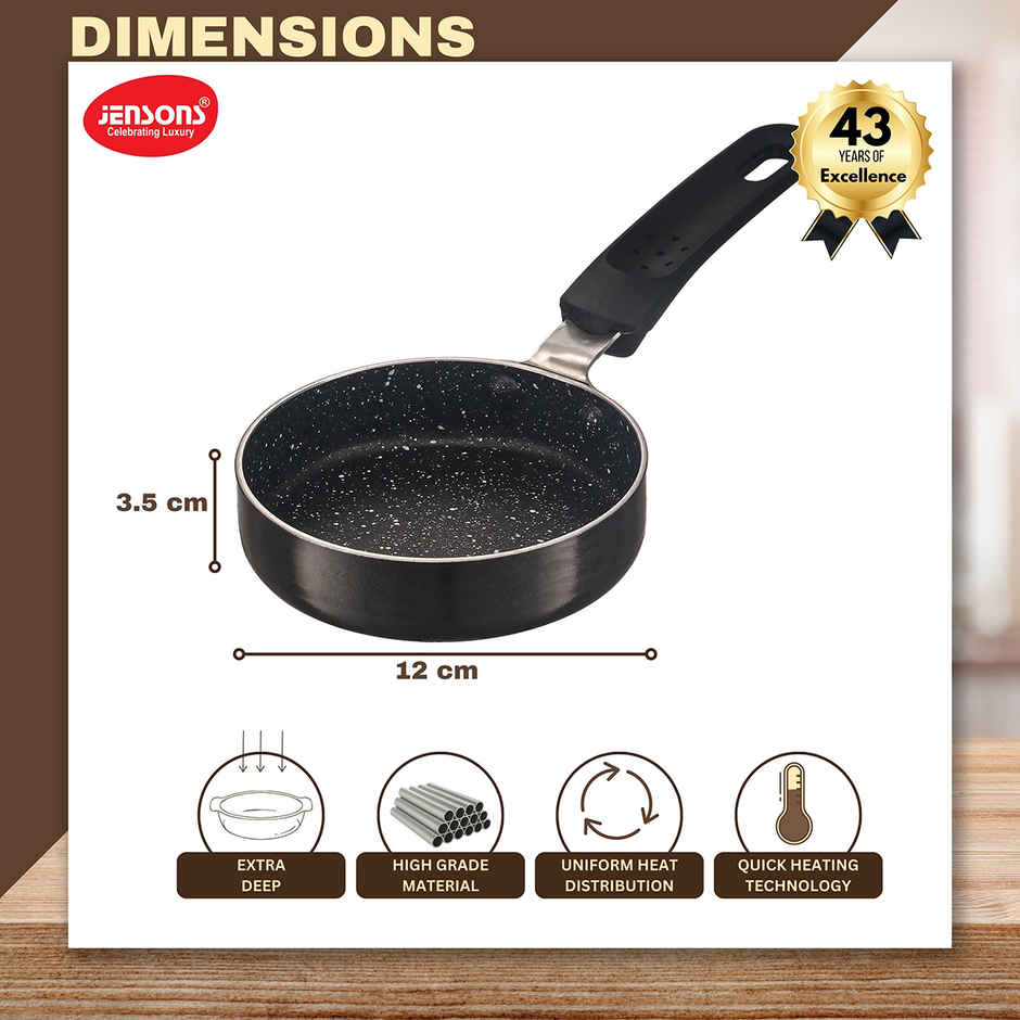 Jensons Non Stick Mini Fry Pan 12 cm | Egg Pan for Gas Stove