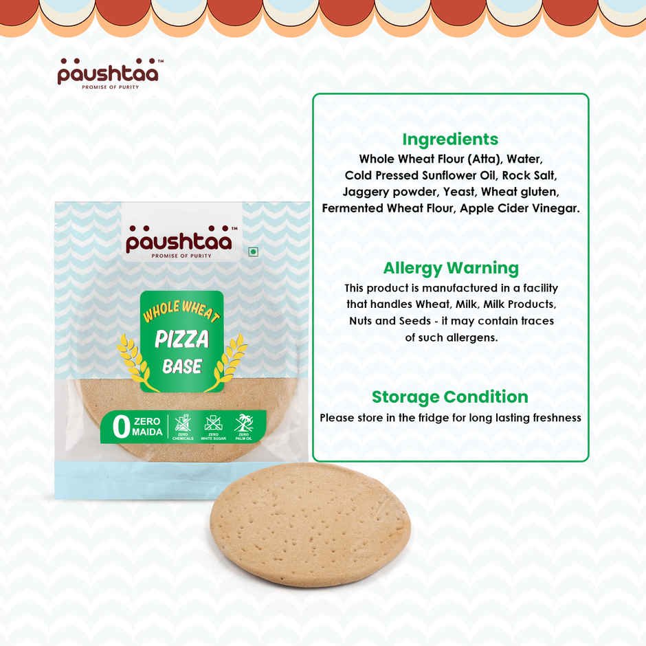 Paushtaa Whole Wheat Thin Crust Pizza Base