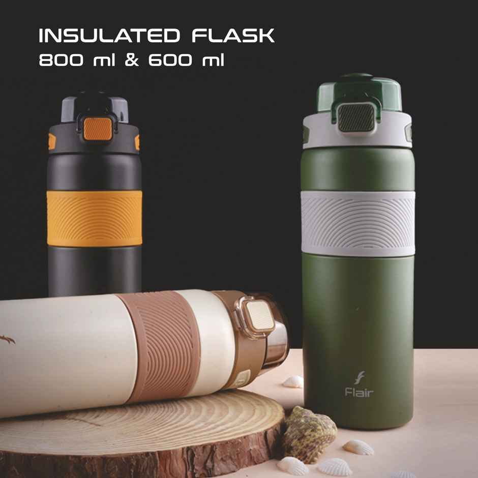 Flair Onyx Vacuum Insulated Stainless Steel Water Bottle 800 ml | Black