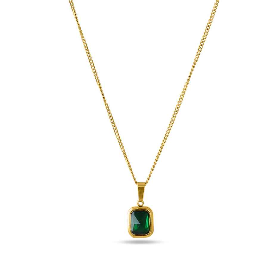 Palmonas Classic Emerald Necklace For Womens | Waterproof And Anti-Tarnish