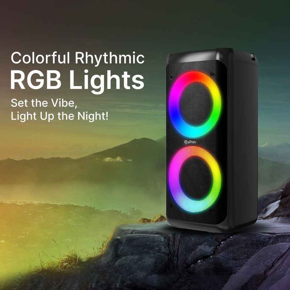 pTron Fusion Saga 48W Bluetooth Speaker, RGB Lights, 6Hrs Playtime | Black