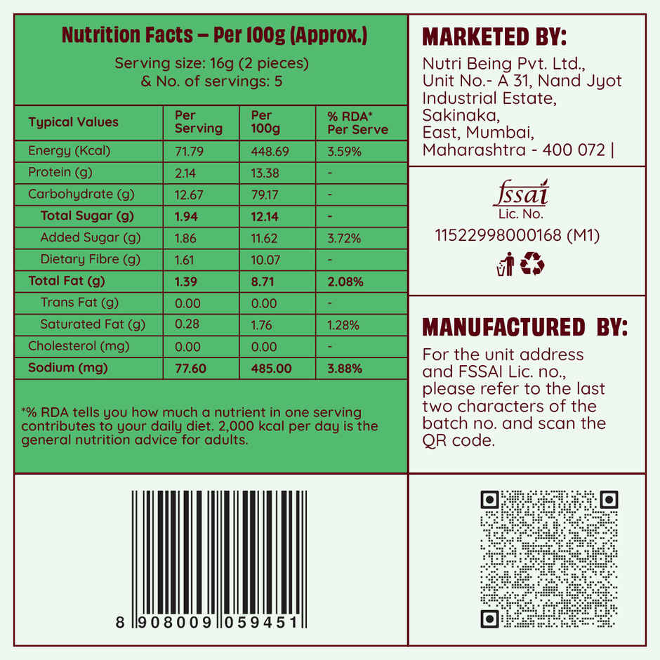 The Health Factory Elaichi Rusk | Zero Maida