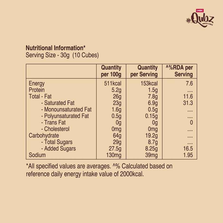 UNIBIC Wafer Belgium Chocolate Qubz