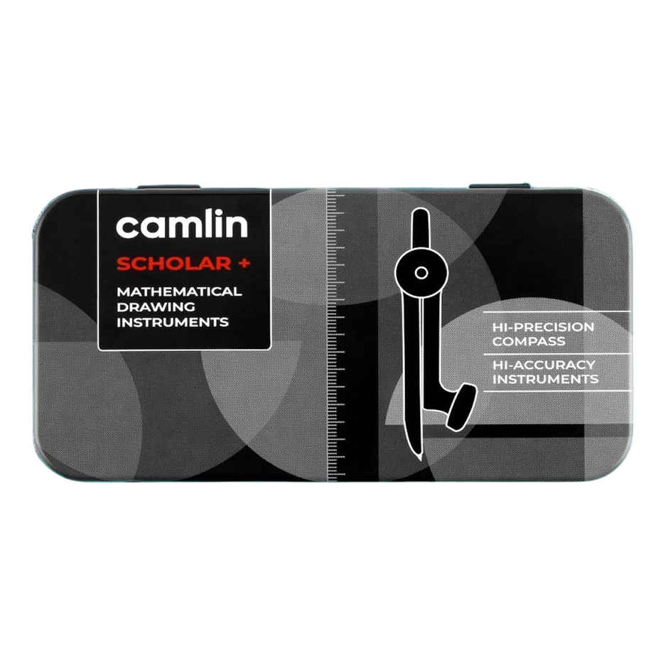 Camlin Scholar Plus Geometry Box | Self-Centering Compass - Black