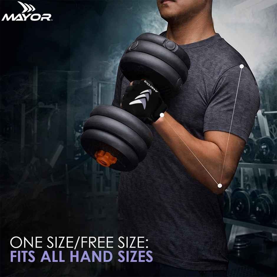 Mayor Freedom Gym & Fitness Gloves For Men And Women(Grey/Black, Free Size)