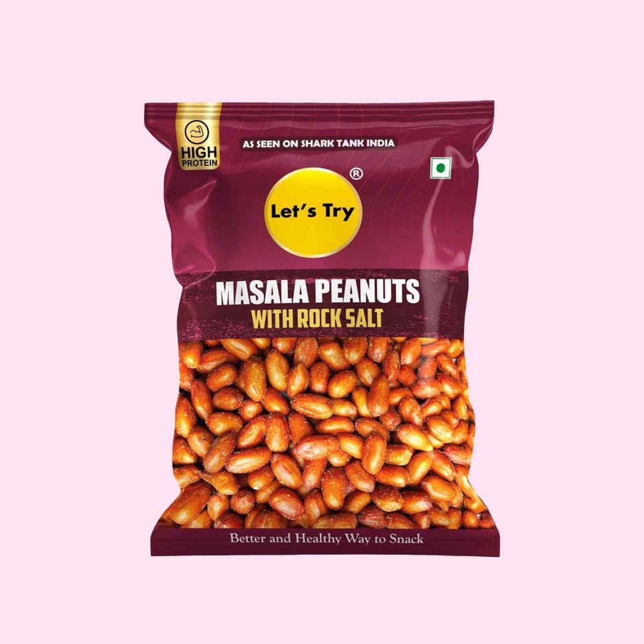 Let's Try Masala Peanuts with Rock Salt | 100% Groundnut Oil | High Protein | No Palm Oil