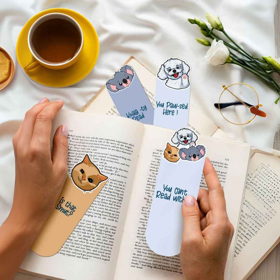 Mad Over Print Cute Bookmarker (Set Of 4)