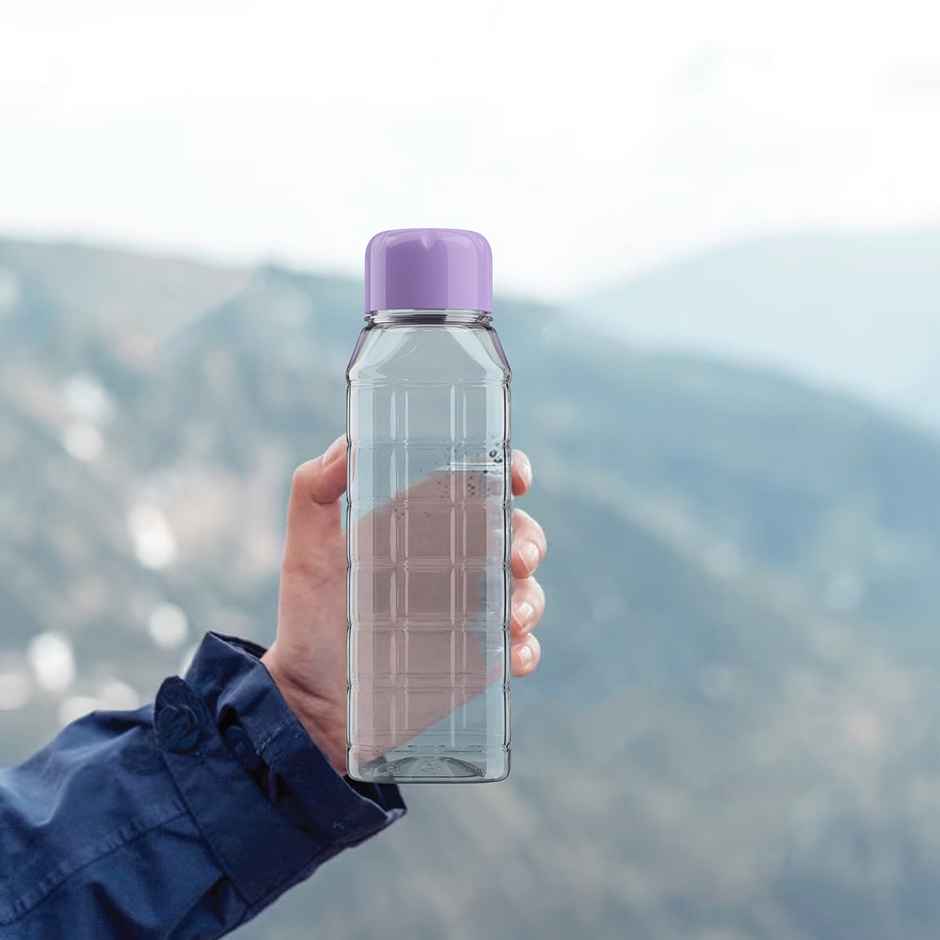 Kolorr Chess Bottle 500 ml Clear | Purple Cap for Home | Fridge | Office | Gym | Yoga | School