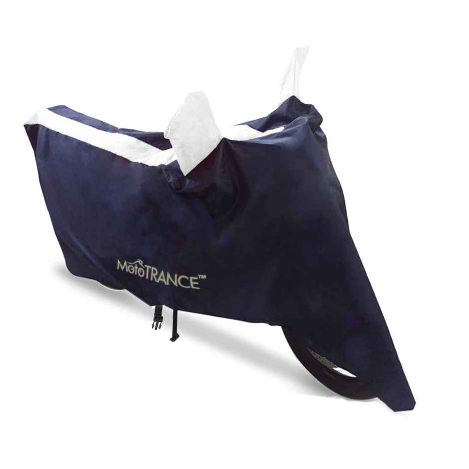 Mototrance Sporty Arc Blue White Bike Body Cover For Universal