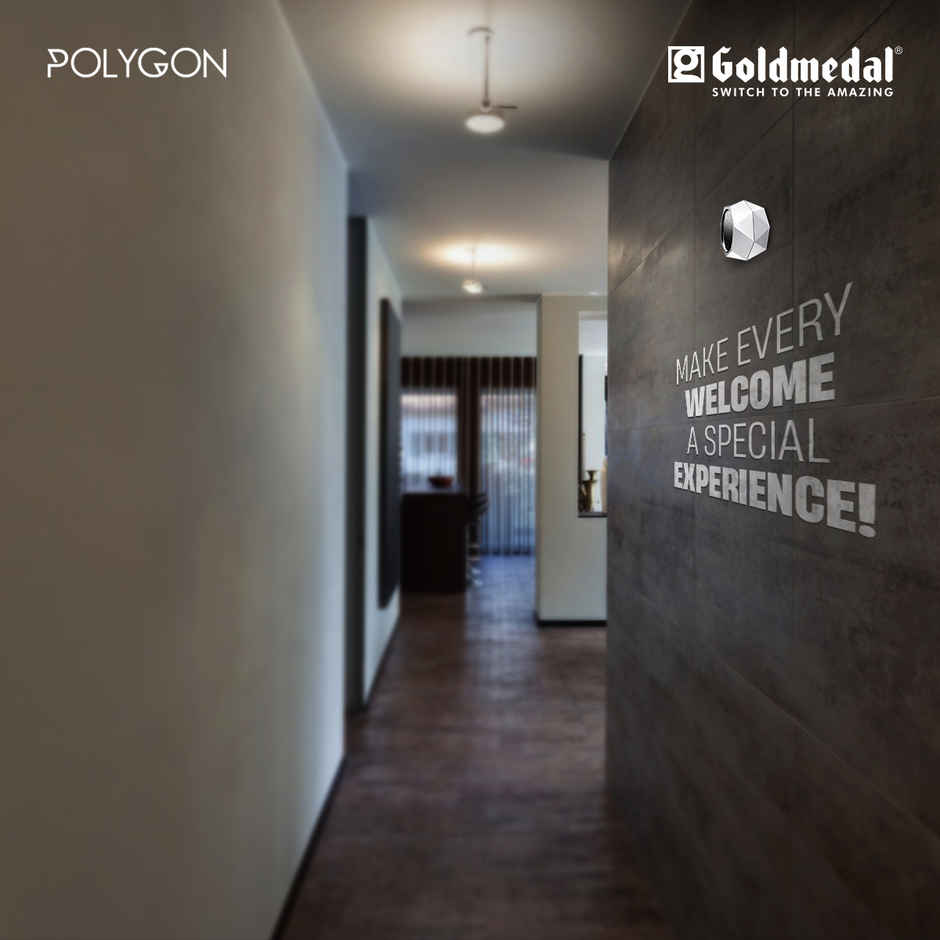 Goldmedal Polygon Door Bell | Wired Electric Door Chime | Calling Bell For Home | Door Bell for Office, School | Single Tone Door Bell