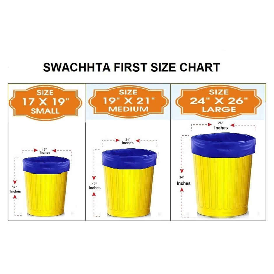 Swachhta First Oxo Bio Degradable Garbage Bags - Blue Medium (19 x 21 Inches)