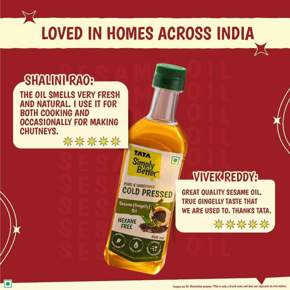 Tata Simply Better Sesame-Gingelly (Til) Cold Pressed Oil | Pure & Unrefined Oil