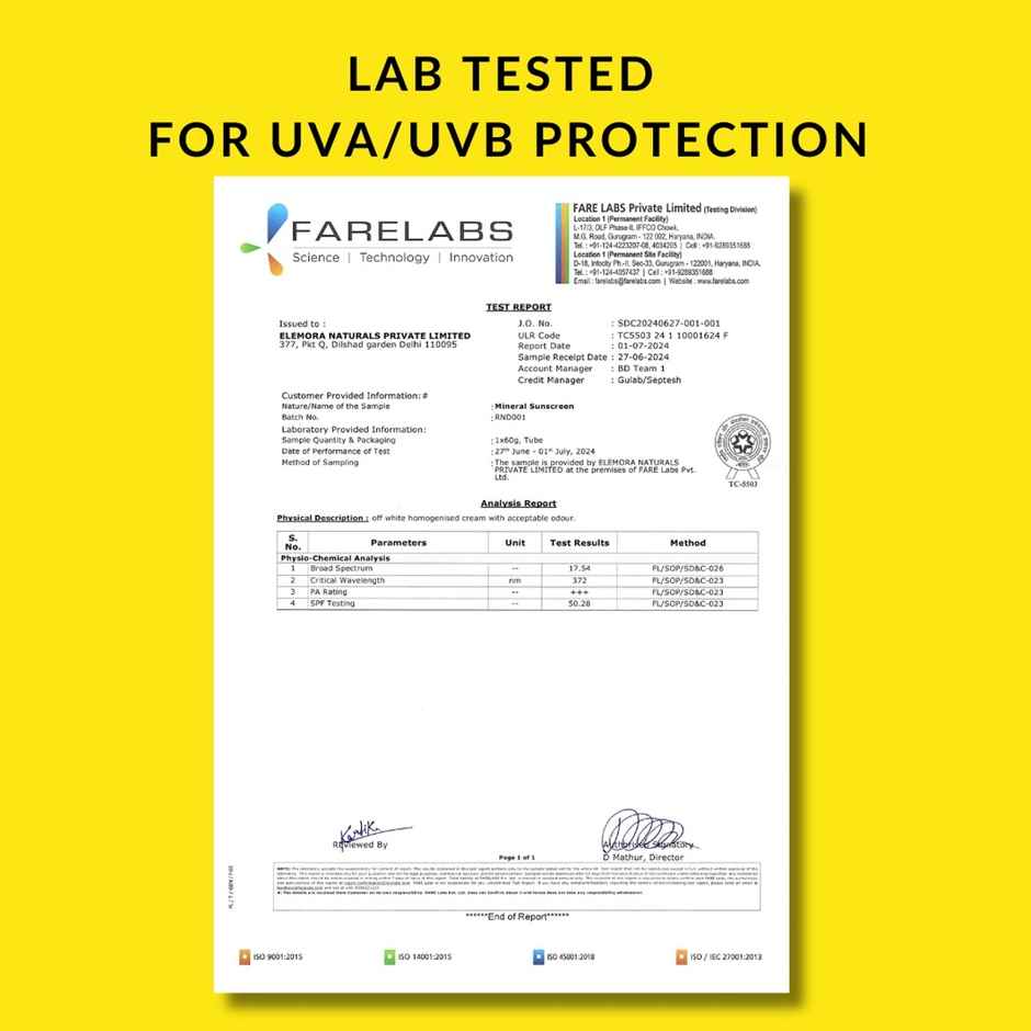 Qurez 100% Mineral Sunscreen SPF 50 PA+++ |Ir & Blue Light Protection Water Resistant