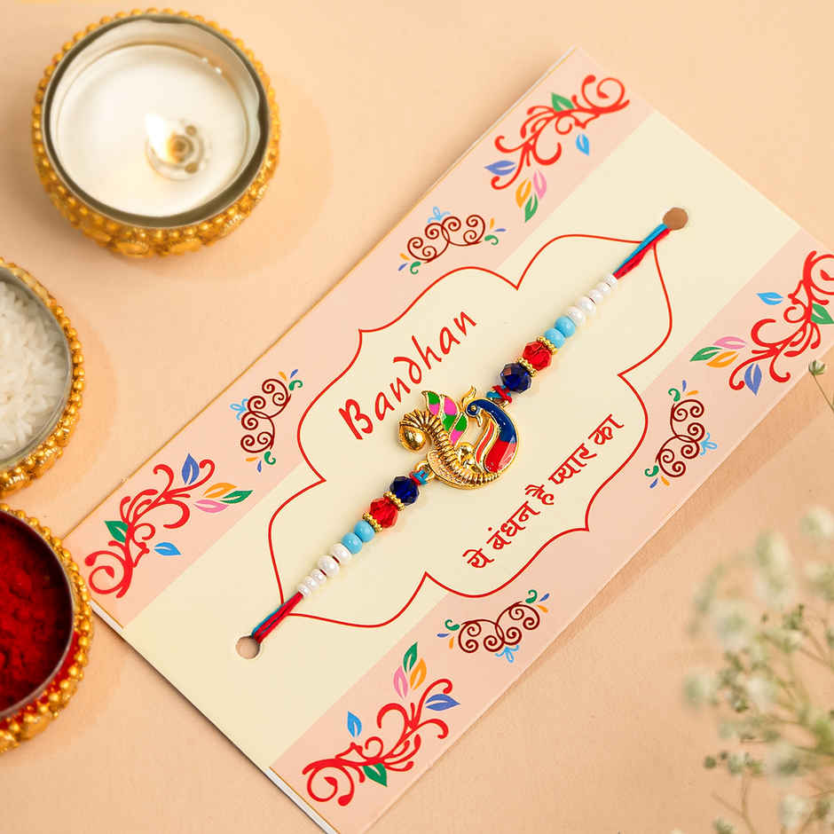Rakhi for Brother | Peacock Meenakari | Pack of 1 | Tomuncle