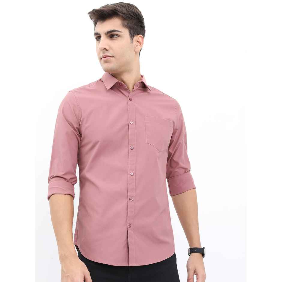 Ketch Men Solid Slim Fit Casual Shirt | Pink | L