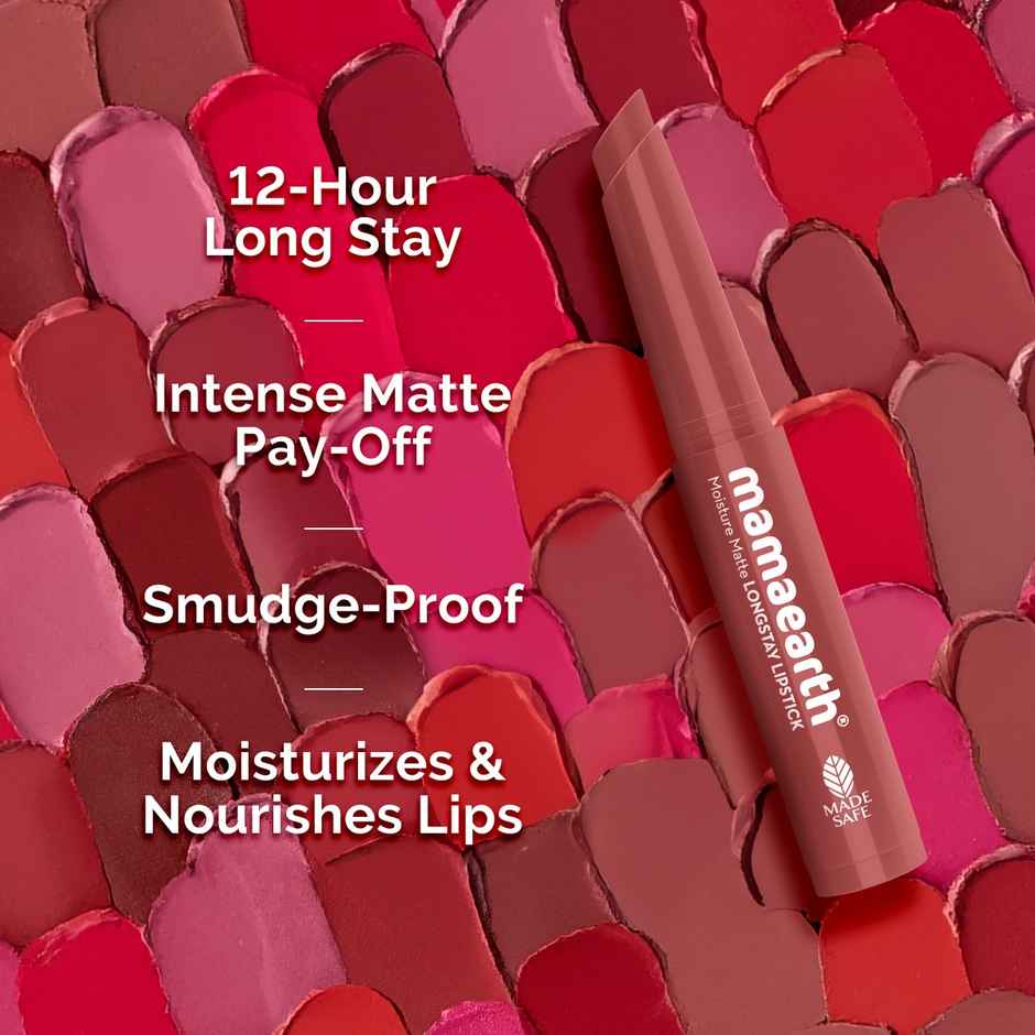 Mamaearth Moisture Matte Longstay Mini Lipstick with Avocado Oil & Vitamin E - 01 Carnation Nude