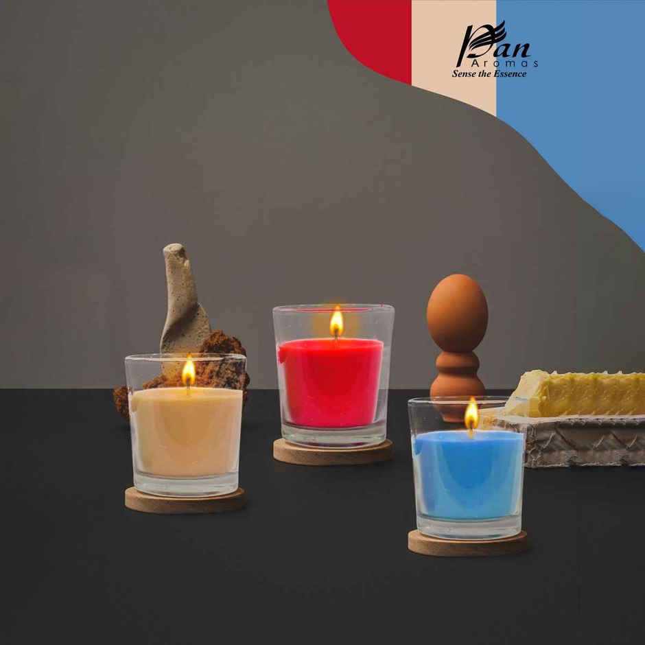 Shot Glass Candles | Pack of 3 | Apple, Vanilla & Linen | Pan Aromas