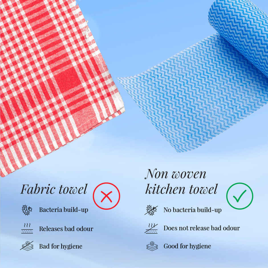 Origami Non-Woven Reusable Kitchen Towel Roll - Pack of 1 (80 Pulls)
