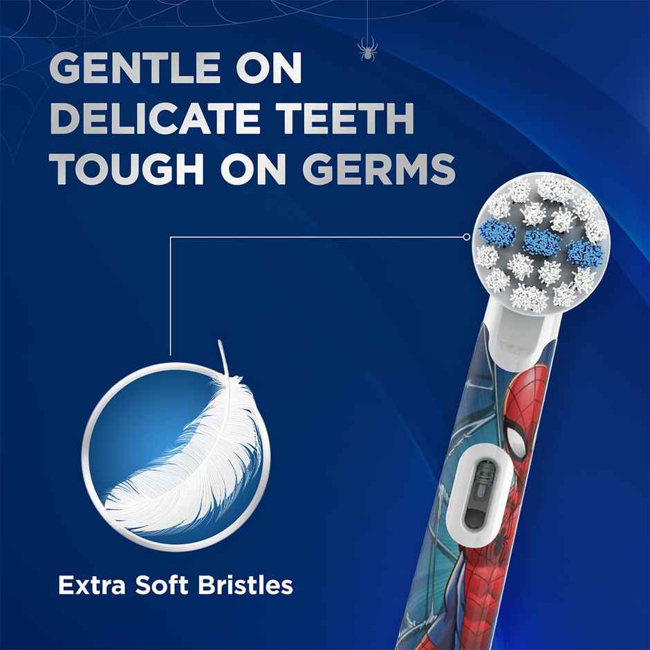 Oral B Kids Spiderman Rechargeable Rotating Electric Toothbrush- (Daily & Sensitive)
