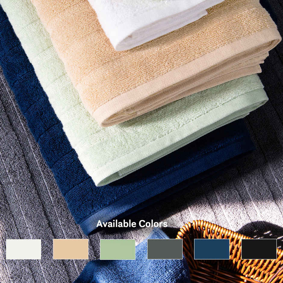 Mytrident Quick Dry Cotton Hand Towel Set | 16 x 28 in | Black