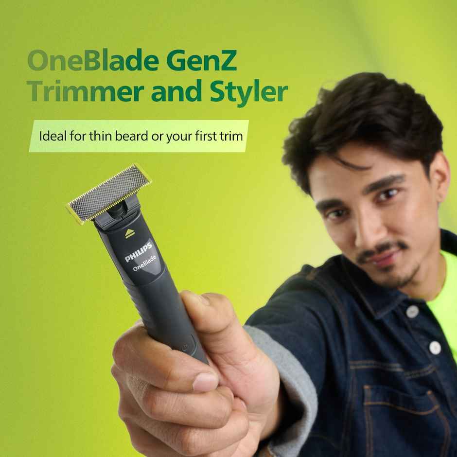 Philips OneBlade GenZ Beard Trimmer, Styler & Shaver  for men | 5 in 1 Comb | Ideal for 1st Trim