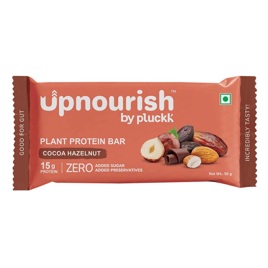 Chocolate Hazelnut Protein Bar - No Refined Sugar | 15 g Complete Protein | Upnourish by Pluckk