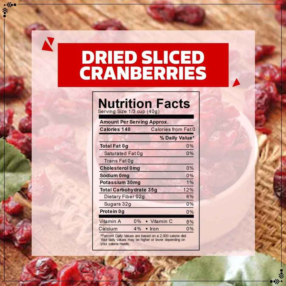 Wonderland Foods Vrat Sliced Dried Cranberries