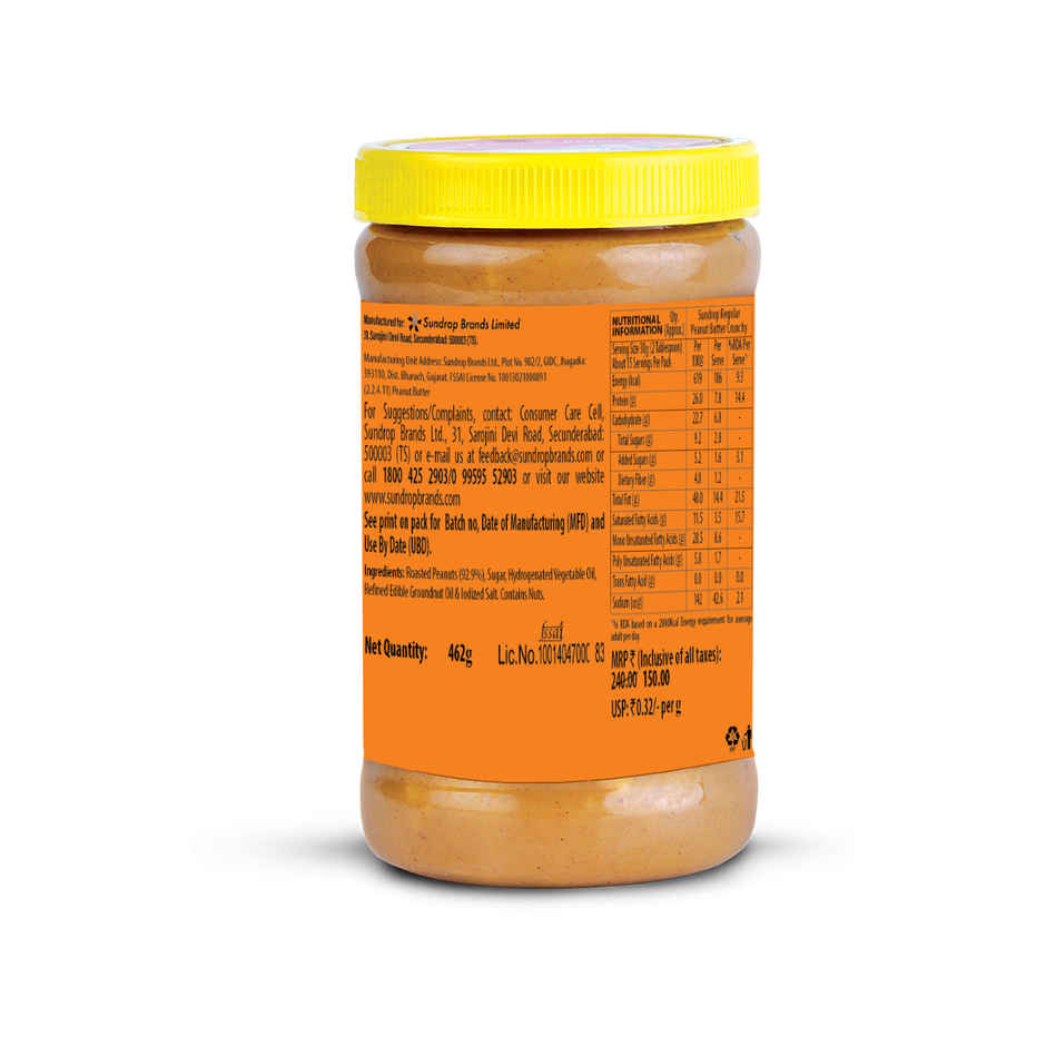 Sundrop Peanut Butter | Crunchy | With 26% Protein |Premium Roasted Peanuts | No Preservatives