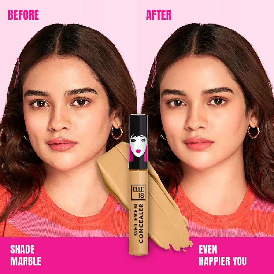 Elle 18 Get Even Concealer | Pearl | Buildable coverage, For dark spots & fine lines