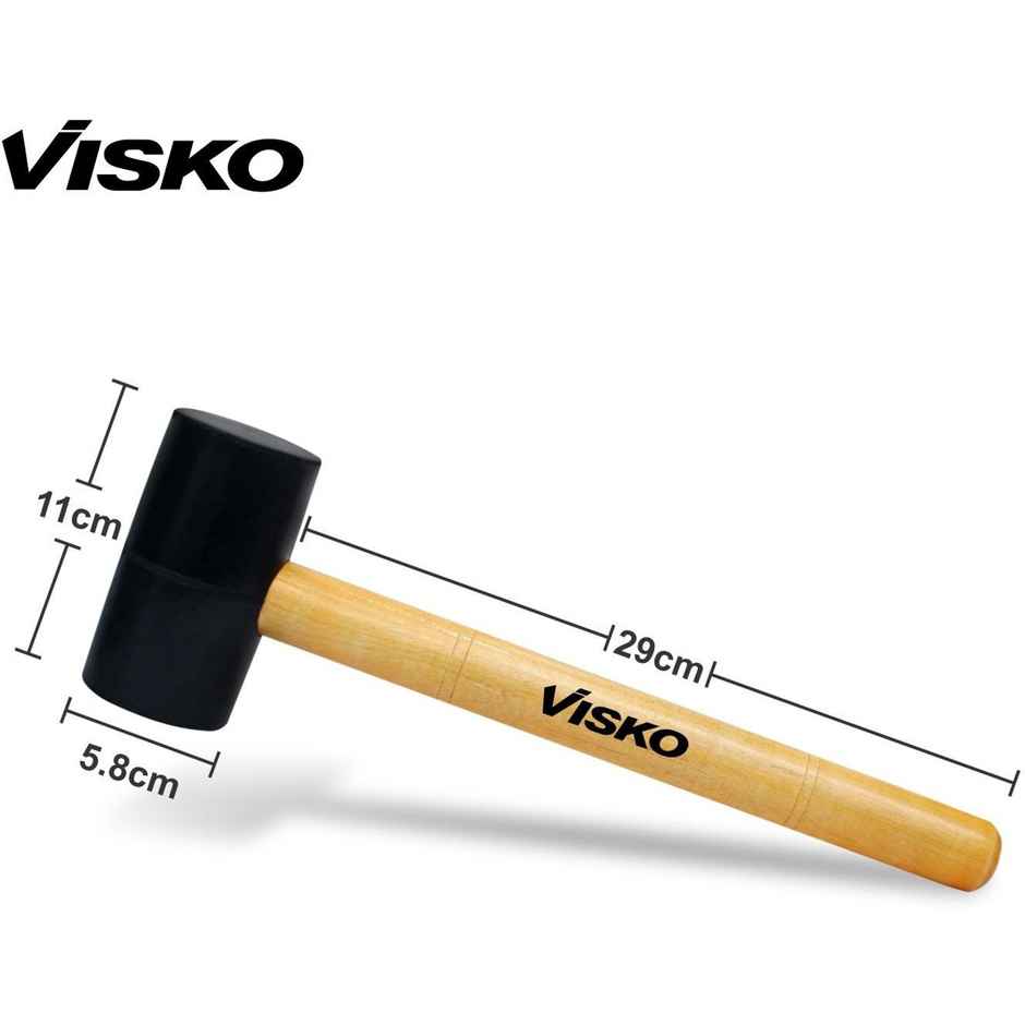 Visko 742 Professional Rubber Mallet Hammer | 2.5 Inch | With Wooden Handle Mallet | 0.64 Kg