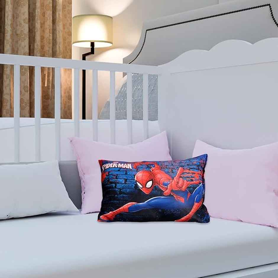 Kuber Industries Spiderman Print Baby Pillow | Soft Kids Pillow for Sleeping & Travel (Navy Blue)