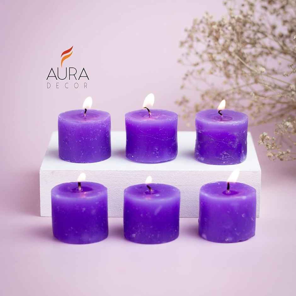 Votive Candles Gift Set | Lavender | Pack Of 6 | Auradecor