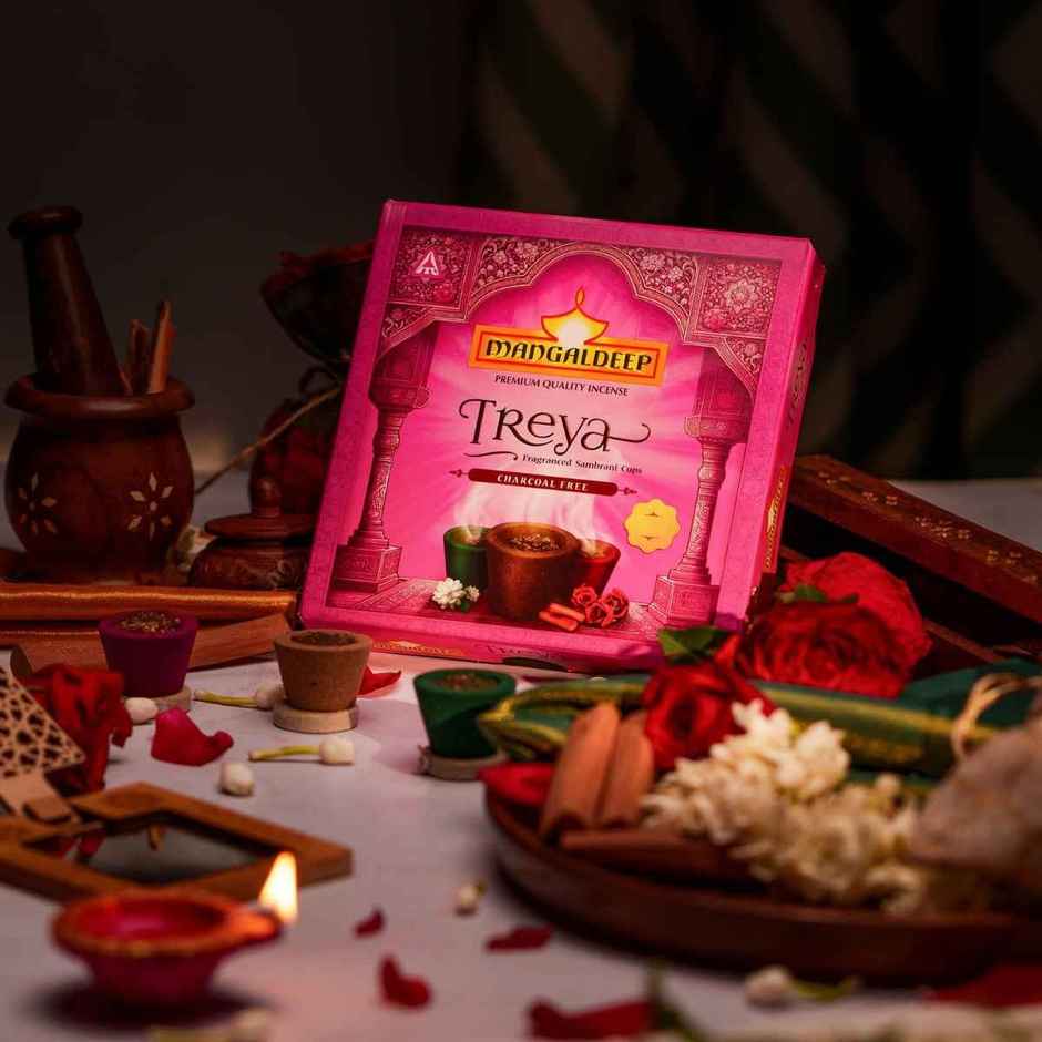 Treya 3 In 1 Sambrani Cups | Mangaldeep