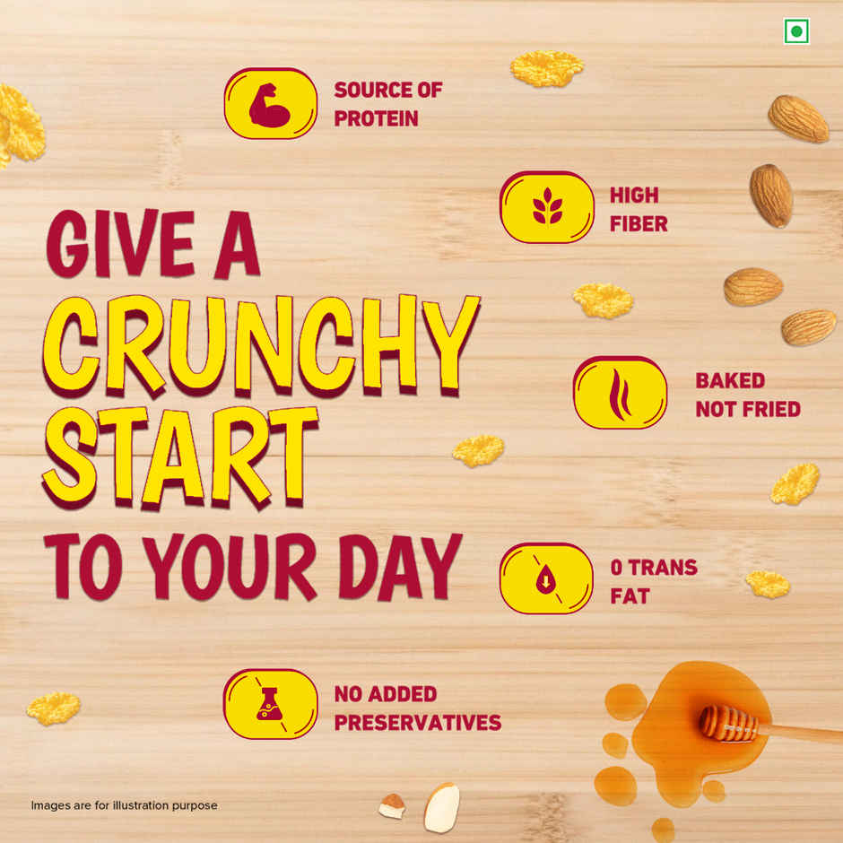 Tata Soulfull Corn Flakes, Original, Crunchy Corn & Millets, Baked Not Fried, With Free Bowl