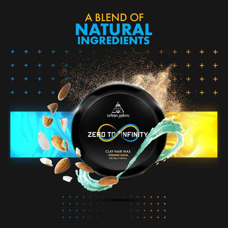 Urbangabru Zero To Infinity Clay Hair Wax For Men | Strong Hold | Matte Finish | Natural Styling