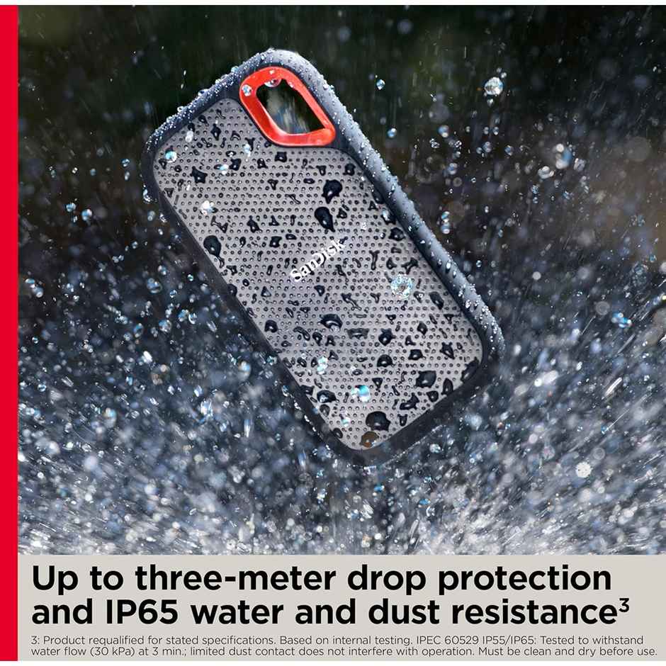 Sandisk Extreme Portable Ssd 1050Mb/S R, 1000Mb/S W, Pc, Mac & Smartphone Compatiable, 2Tb - Black