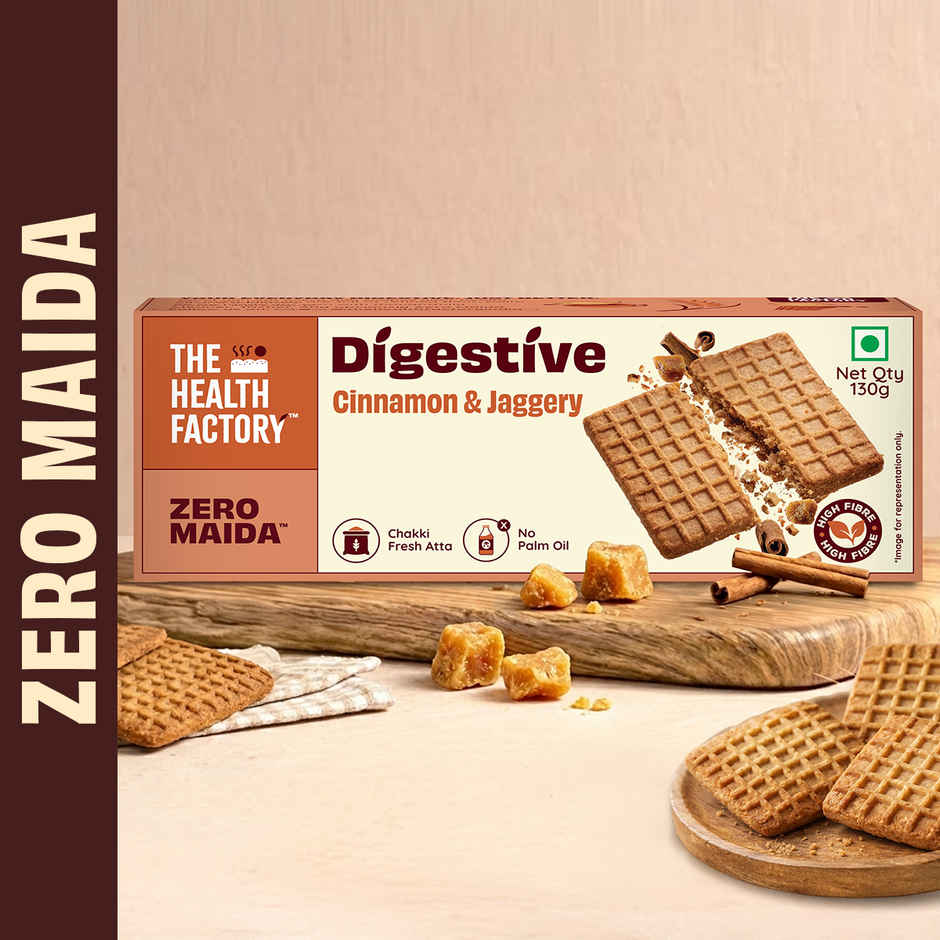 The Health Factory Zero Maida Digestive Biscuits | Cinnamon & Jaggery