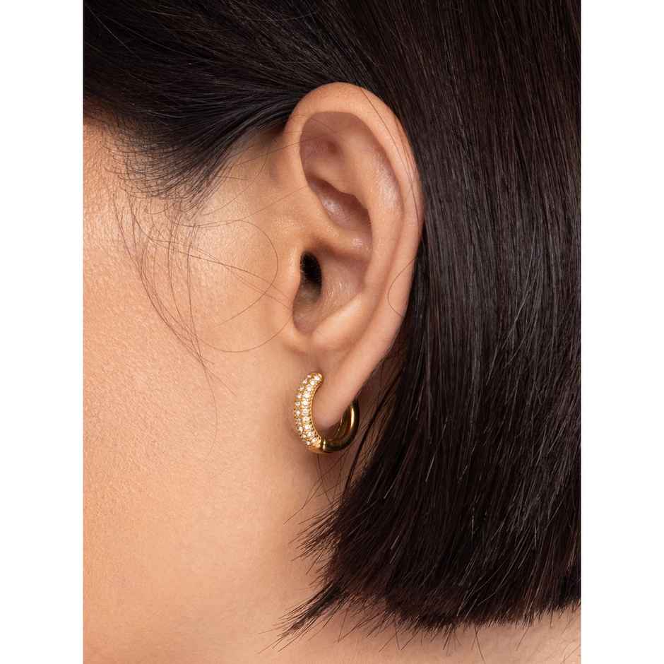 Palmonas Diamond Huggie Hoop Earrings For Womens | Waterproof And Anti-Tarnish