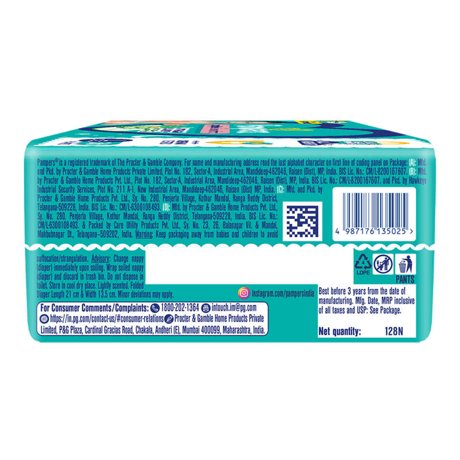 Pampers All Round Protection Baby Diapers | Pant Style | L | 128 pcs