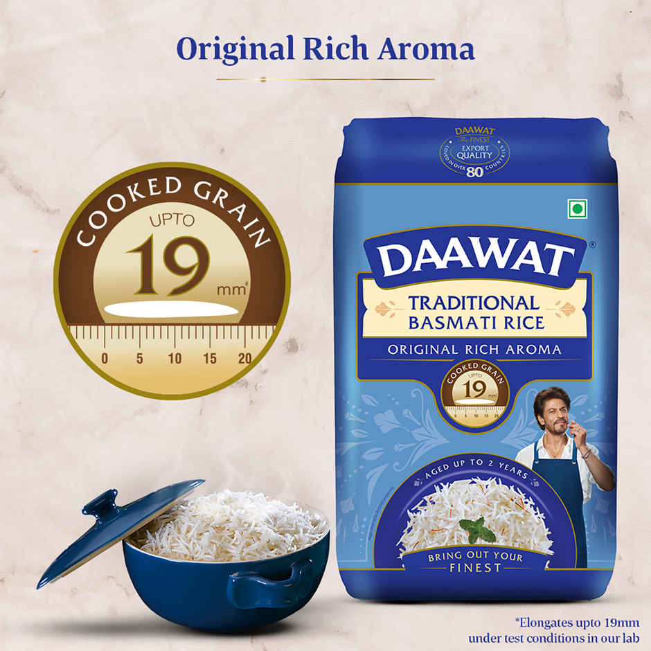 Daawat Traditional Pure Basmati Rice | Extra Long Grain