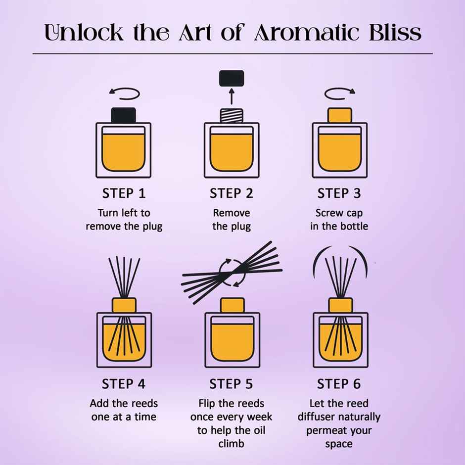 Tattvic Essence Luxury Reed Diffuser Set, Lavender | Stress Relief