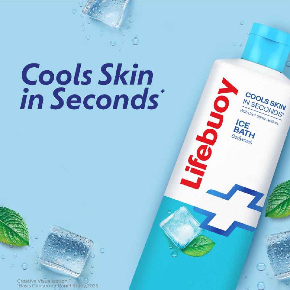 Lifebuoy Ice Bath Bodywash with Menthol and Cool Sense Actives| For Instant Heat Relief | 235ml