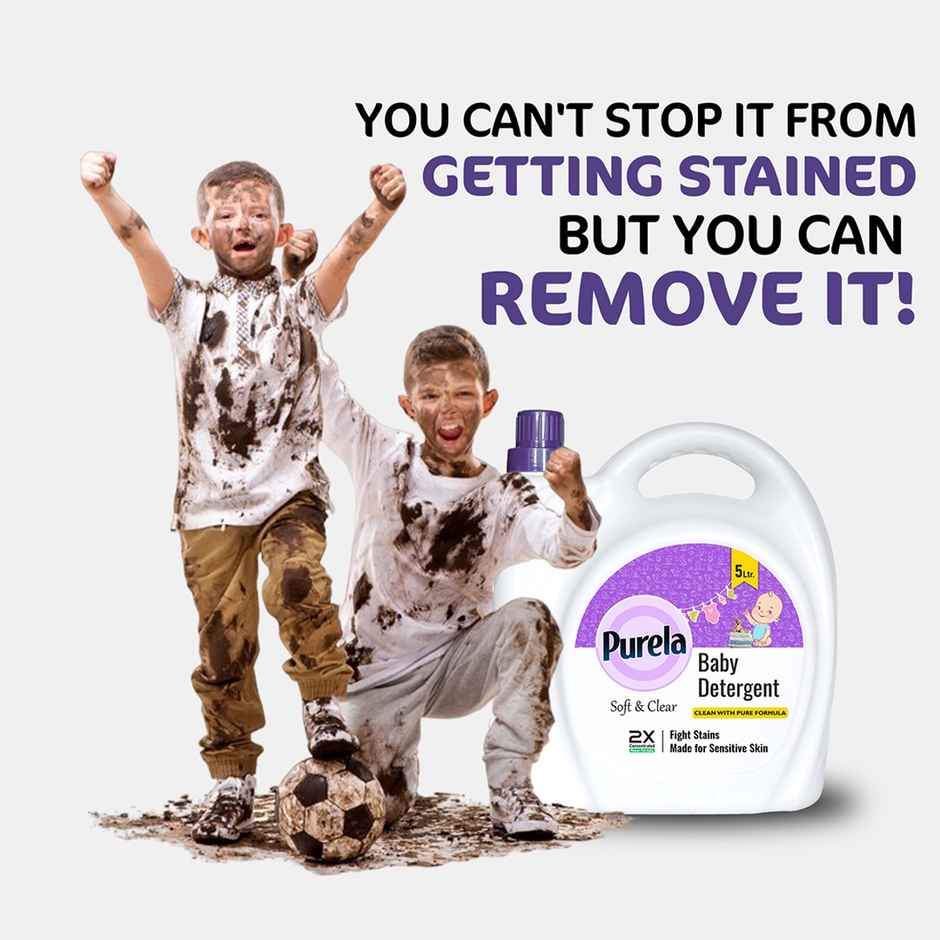 Purela Baby Laundry Liquid Detergent Washing Liquid For Baby Clothesleaf Love (Leaf Love) 5 l