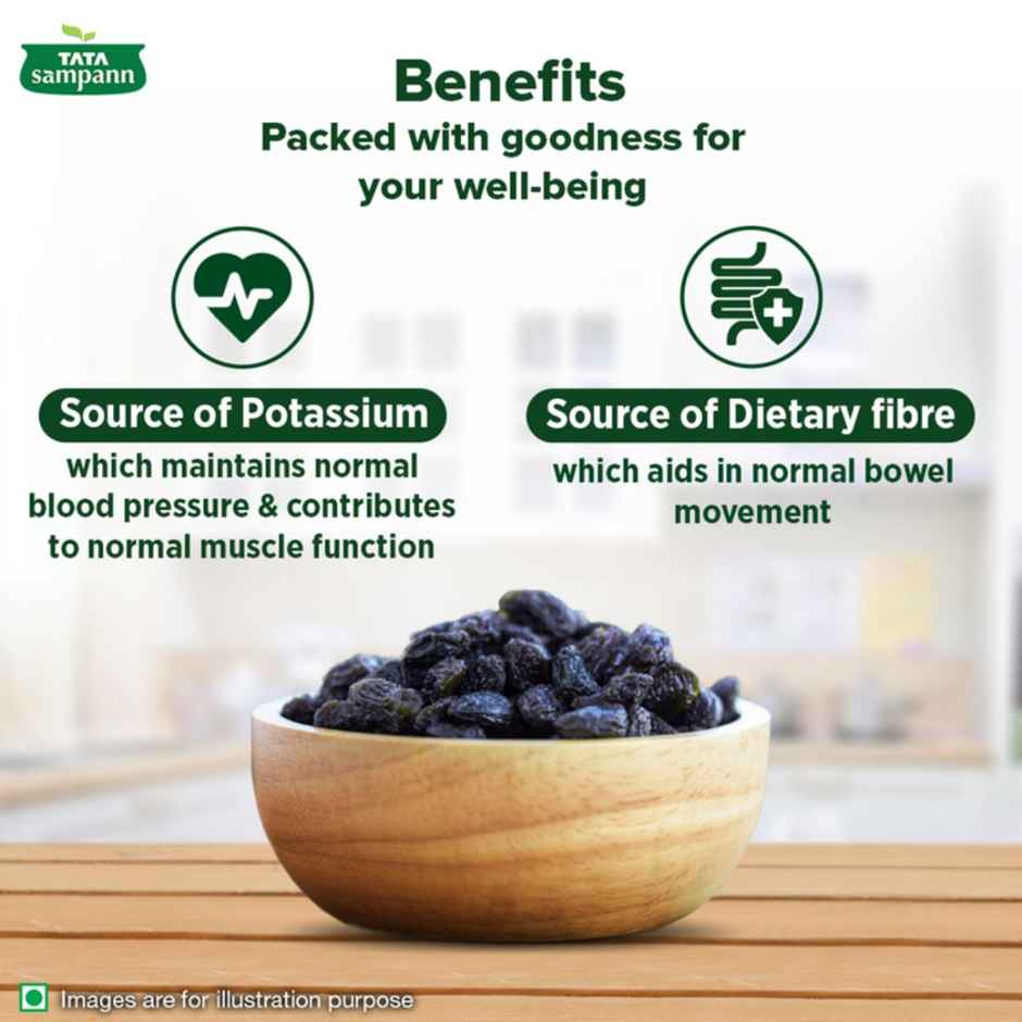 Tata Sampann Absolutely Pure | Seedless Black Raisins