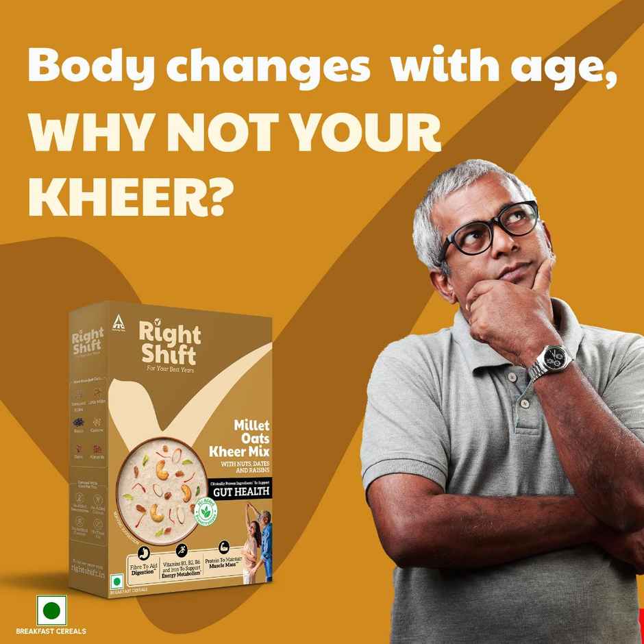 Right Shift Millet Oats Kheer Mix | High Protein & Fibre, No preservative | Sweetened with Jaggery