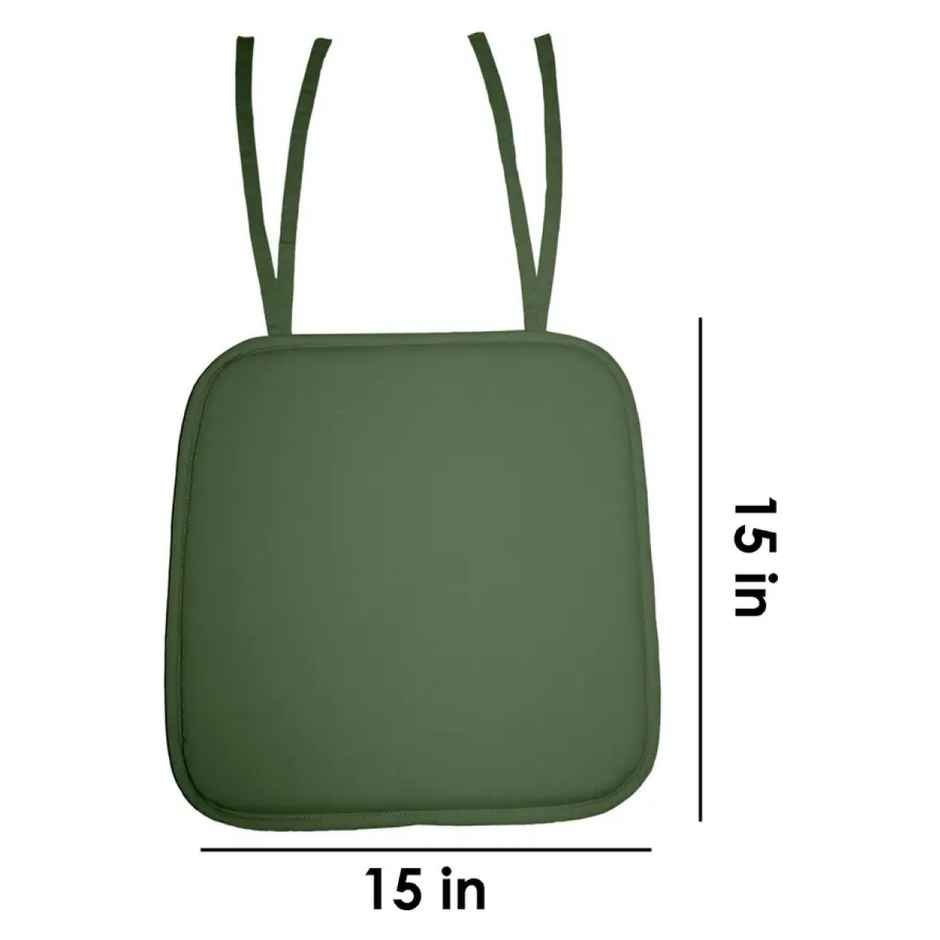 Lushomes Reversible Chair Pads - Green | 15 x 15 inch