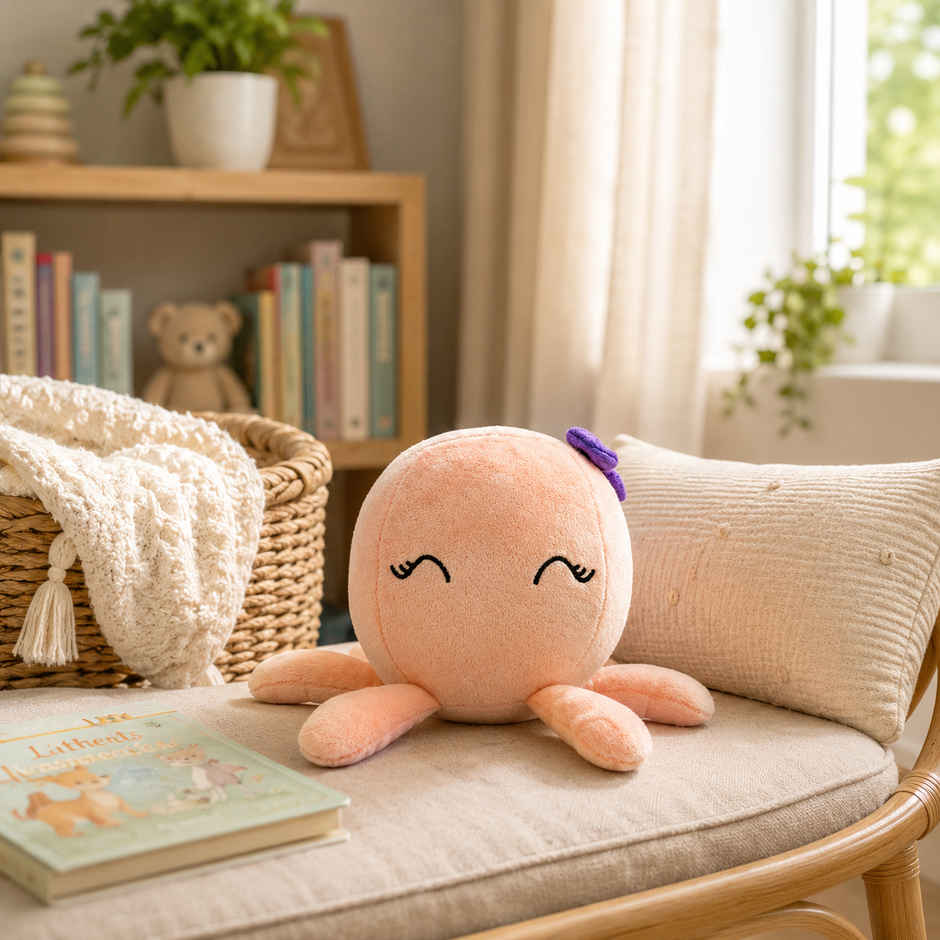 Zoowee Soft Octopus Soft Toy | 25 cm | Peach