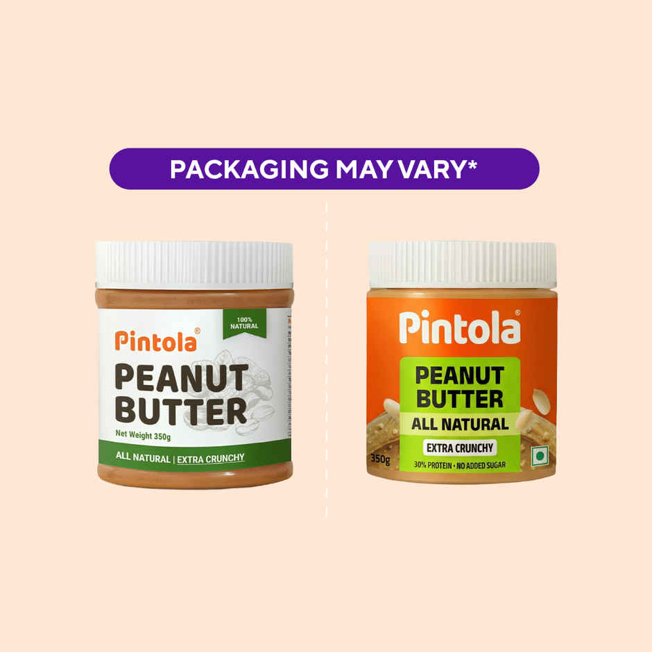 Pintola All Natural Peanut Butter, Extra Crunchy, Unsweetened, 30g Protein